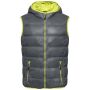 Men's Down Vest carbon/acid-yellow 3XL