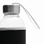 TAKE WELL - Glazen fles transparant, zwart