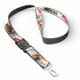 Afneembare polyester keycord met gesublimeerde satijnen overlay