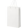 Handgemaakte 170 g/m2 integra papieren tas met plastic handgrepen - groot - Wit