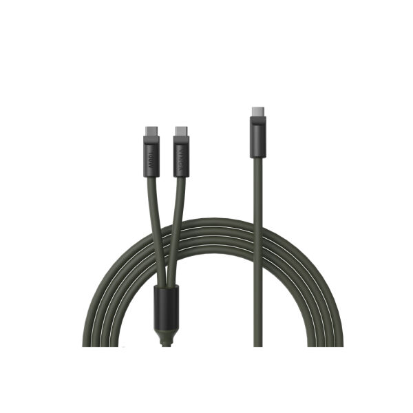 VINGA Baltimore siliconen multi-oplaadkabel (C+2C), groen VINGA Baltimore siliconen multi-oplaadkabel (C+2C), groen