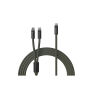 VINGA Baltimore siliconen multi-oplaadkabel (C+2C), groen