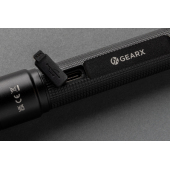 Gear X RCS gerecycled aluminium USB-oplaadbare zaklamp, zwart