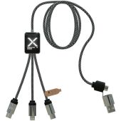 SCX.design C33 60 W Type-C oplaadkabel met dubbel verlicht logo - Gemêleerd zwart