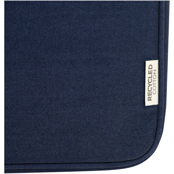 Joey 14 inch GRS gerecyclede canvas laptophoes, 2 l - Marineblauw Joey 14 inch GRS gerecyclede canvas laptophoes, 2 l - Marineblauw
