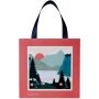 Smartfold papieren tas van 210 g/m² met lintgrepen en een glanzende laminaatlaag - 24 x 10 x 24 cm - Blauw