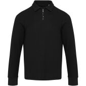 Apollo 245 g/m² uniseks half-zip poloshirt met lange mouwen - Zwart - XS