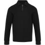 Zeus uniseks half-zip poloshirt met lange mouwen - Zwart - XS