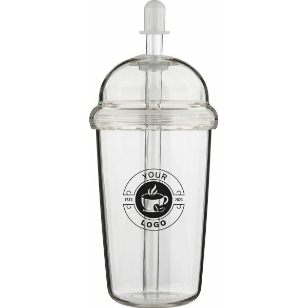 rPet Drinkbeker met rietje Glow 500 ml roze rPet Drinkbeker met rietje Glow 500 ml roze