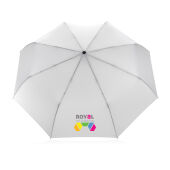 21" Impact AWARE™ RPET 190T bamboe auto open/dicht paraplu, wit