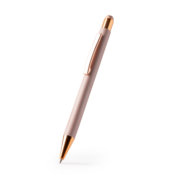 PERET, drukbalpen soft-touch met stylus. Geschikt voor lasergravure - rosé goud PERET, drukbalpen soft-touch met stylus. Geschikt voor lasergravure - rosé goud