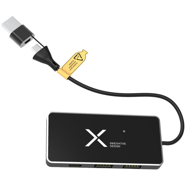 SCX.design H20 8-in-1 USB-hub met dubbele ingang en 6 poorten