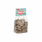 Blokzakje met kopkaartje en 150 gram snoep, Transparant/Wit, Hoesttabletten