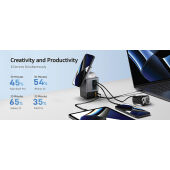 Urban Vitamin Sacramento 105W GaN lader, uittrekbare kabels, grijs, zwart