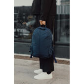 KENTO URBAN RCS  recycled nylon 15,6 inch rugzak met voorvak, donkerblauw