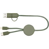 Citala 5-in-1 30 cm datasynchronisatie- en 27 W snellaadkabel van gerecycled plastic - Heather groen