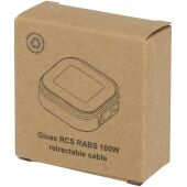 Gloas 5 in 1 gerecyclede, intrekbare datasynchronisatiekabel en snellaadkabel 100 W met smartphonetoolkit - Zwart