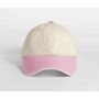 CONTRAST PEAK LOW PROFILE VINTAGE CAP, NATURAL/VINTAGE DUSKY PINK, One size, BEECHFIELD