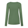 L&S T-shirt Crewneck cot/elast LS for her army green L