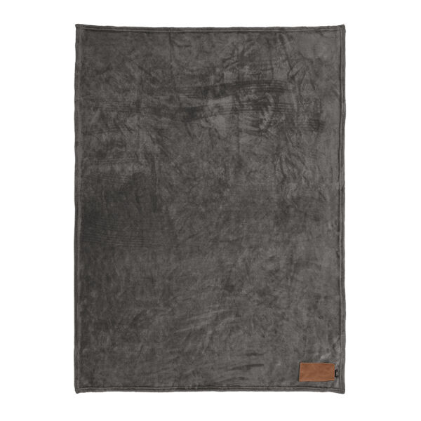 Fleece deken Van Eyck | rPET | 160×120 cm | Met PU label | Donkergrijs Fleece deken Van Eyck | rPET | 160×120 cm | Met PU label | Donkergrijs