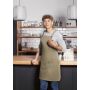 LS 38 Bib Apron Urban-Look with Cross Straps and Pocket - pebble grey - Stck