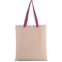 Platte shopper van canvas met contrasterend hengsel Natural / Radiant Orchid One Size Platte shopper van canvas met contrasterend hengsel Natural / Radiant Orchid One Size