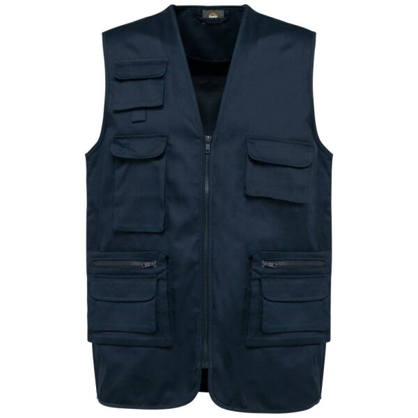 Gevoerd unisex gilet in polykatoen met veel zakken