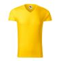T-shirt men's Slim Fit V-neck yellow S