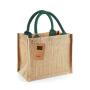 JUTE MINI GIFT BAG, NATURAL/FOREST GREEN, One size, WESTFORD MILL
