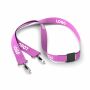 Polyester Pantone-gematchte zeefdruk keycord met 2 clips