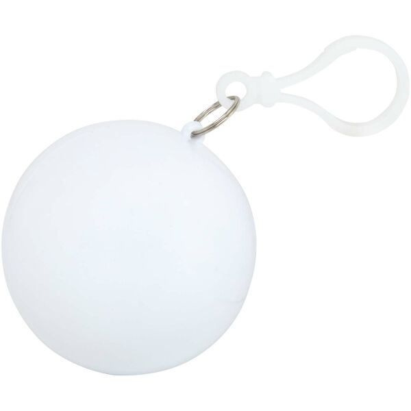 Fog poncho in ronde plastic verpakking met karabijnhaak - Wit Fog poncho in ronde plastic verpakking met karabijnhaak - Wit
