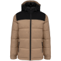 Uniseks Tweekleurige gewatteerde donsjack Wet Sand / Black XS