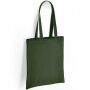 Cotton Long Handle Shopper, Forest Green, ONE, Brand Lab