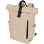 Byron 15,6" rugzak van GRS RPET met opgerolde bovenkant 18 L - Oatmeal