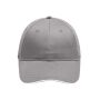 6 Panel Brushed Sandwich Cap light grey/white one size