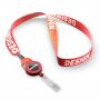 Gerecycled Polyester (rPET) sublimatie lanyard met badge reel met metalen krimp Gerecycled Polyester (rPET) sublimatie lanyard met badge reel met metalen krimp