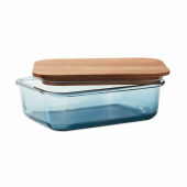 VITRIO LUNCH - Glazen lunchbox 800ml - Transparant Blauw