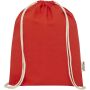 Oregon tas met trekkoord van 140 g/m² GRS gerecycled katoen - Rood