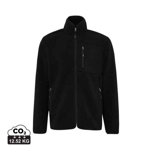 IQONIQ Diran gerecycled polyester pile-fleece jas, zwart (XXXL) IQONIQ Diran gerecycled polyester pile-fleece jas, zwart (XXXL)