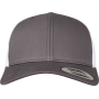Tweekleurige Retro Truckerpet Darkgrey / White One Size