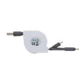 3-in-1 kabel met oprolmechanisme, grijs