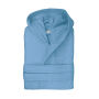 T1-Bvelour Velour Bathrobe Hooded - Aqua Azure