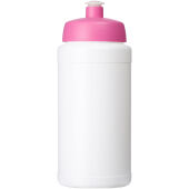 Baseline® Plus 500 ml drinkfles met sportdeksel - Wit/Roze