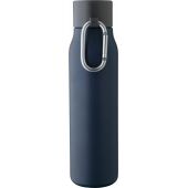Gerecyclede dubbelwandige roestvrijstalen drinkfles (600 ml) Cassian zwart