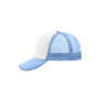 5 Panel Polyester Mesh Cap white/light blue one size