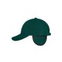 6 Panel Fleece Cap with Earflaps dark green one size