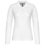 Piqué-damespolo lange mouwen White M Piqué-damespolo lange mouwen White M