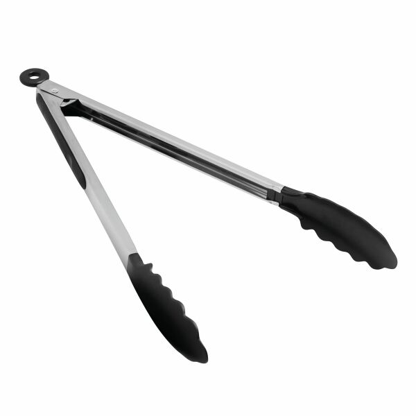 Roestvrij stalen barbecue tang GRIP zilver, zwart