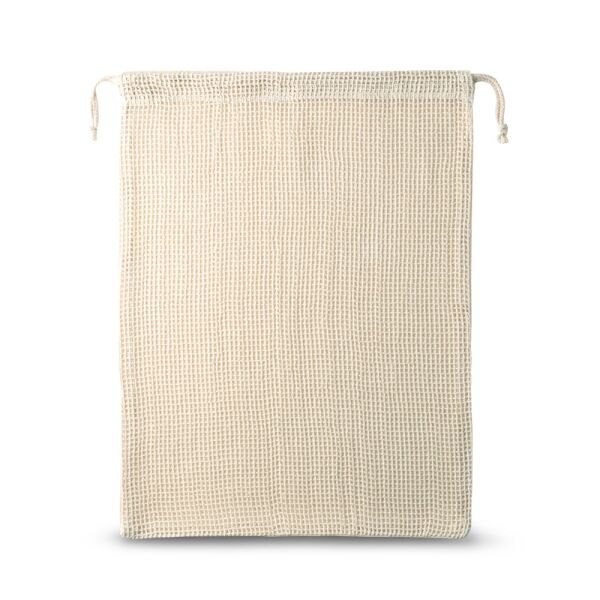 NAPOLI. 100% katoenen tas (120 g/m²) met 100% katoenen mesh aan de voorkant (100 g/m²)