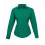Ladies Long Sleeve Poplin Blouse, Emerald, 8, Premier